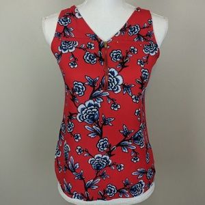 Express red floral tank